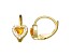 Yellow And White Cubic Zirconia14k Yellow Gold Over Silver Children's Heart Earrings 0.63ctw