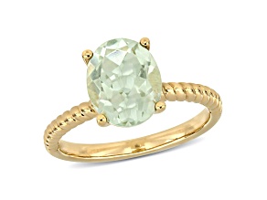 2.33ctw Green Quartz 14k Yellow Gold Ring