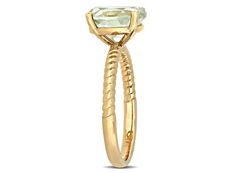 2.33ctw Green Quartz 14k Yellow Gold Ring