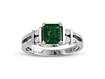 Picture of 0.70cttw Diamond and Emerald Ring in 14k Gold