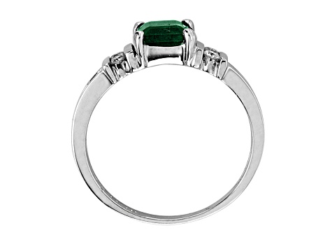 0.70ctw Emerald and Diamond Ring in 14k White Gold