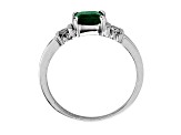 0.70ctw Emerald and Diamond Ring in 14k White Gold