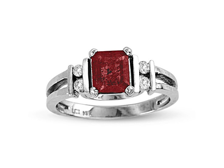 0.85ctw Ruby and Diamond Ring in 14k White Gold