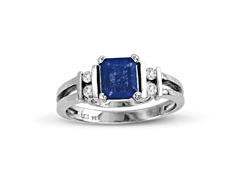 0.85ctw Sapphire and Diamond Ring in 14k White Gold