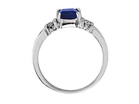 0.85ctw Sapphire and Diamond Ring in 14k White Gold