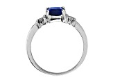 0.85ctw Sapphire and Diamond Ring in 14k White Gold