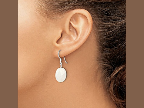 Sterling Silver White Jadeite Earrings