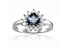 Heart Shape Lab Created Alexandrite with White Topaz Accents Sterling Silver Ring, 1.14ctw