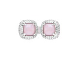 Judith Ripka 7mm Pink Opal & 0.90ctw Bella Luce® Diamond Simulant Rhodium Over Sterling Silver Ring