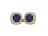 Judith Ripka 7mm Dumortierite & 0.90ctw Bella Luce® Diamond Simulant 14K Gold Clad Ring