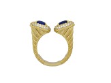 Judith Ripka 7mm Dumortierite & 0.90ctw Bella Luce® Diamond Simulant 14K Gold Clad Ring