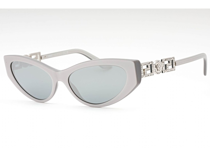 Versace Pearl Gray Cat Eye Frame / Blue-Silver Mirrored 