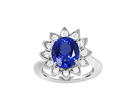 14K White Gold Tanzanite and Diamond Ring, 3.68ctw