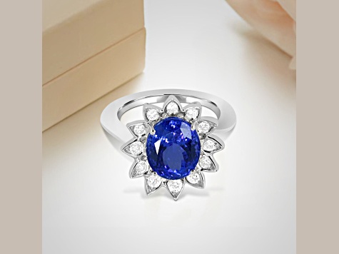 14K White Gold Tanzanite and Diamond Ring, 3.68ctw