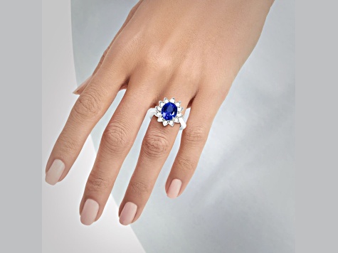 14K White Gold Tanzanite and Diamond Ring, 3.68ctw