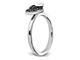 Rhodium Over Sterling Silver Stackable Expressions Marcasite Heart Ring