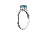 Swiss Blue Topaz and Diamond Sterling Silver Ring 1.65ctw