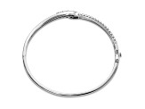 Rhodium Over 14K White Gold Lab Grown Diamond Infinity Double Bracelet Bangle 0.498ctw