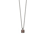 Sterling Silver Antiqued with 14K Accent Diamond and Garnet Necklace
