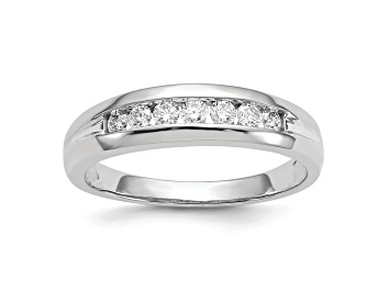 Picture of Rhodium Over 14K White Gold Lab Grown Diamond SI1/SI2, G H I, Men's Ring