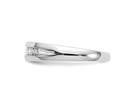 Rhodium Over 14K White Gold Lab Grown Diamond SI1/SI2, G H I, Men's Ring