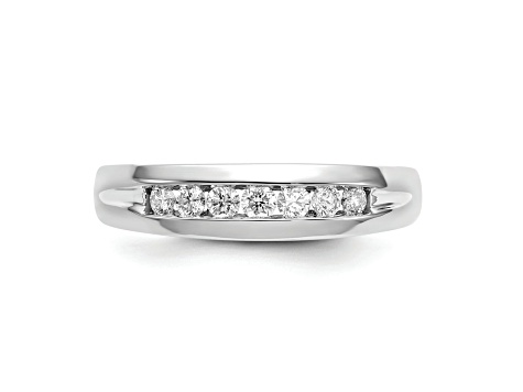 Rhodium Over 14K White Gold Lab Grown Diamond SI1/SI2, G H I, Men's Ring