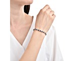 Lab Created Blue and White Sapphire Rhodium Over Sterling Silver Bracelet