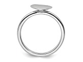 Rhodium Over Sterling Silver Stackable Expressions Heart Diamond Ring