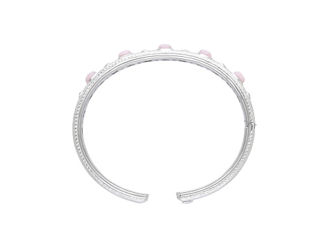 Judith Ripka"Penelope"  Pink Opal and 0.35ctw Bella Luce® Rhodium Over Sterling Silver Cuff Bracelet