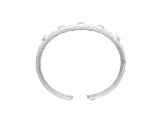 Judith Ripka"Penelope"  Pink Opal and 0.35ctw Bella Luce® Rhodium Over Sterling Silver Cuff Bracelet