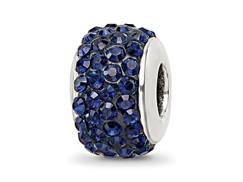 Picture of Sterling Silver Reflections Dark Blue/Navy Full Preciosa Crystal Bead