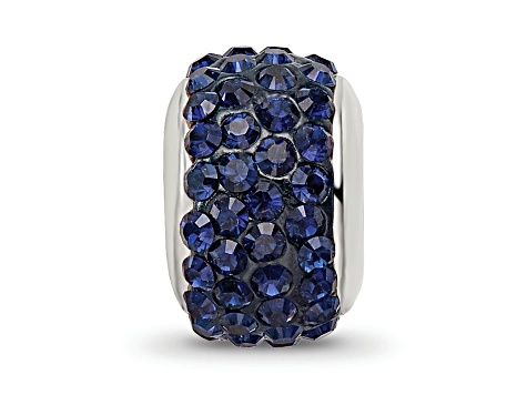 Sterling Silver Reflections Dark Blue/Navy Full Preciosa Crystal Bead