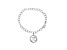 Judith Ripka Rhodium Over Sterling Silver Cable Chain Bracelet with Drop Charm