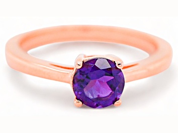 Picture of Amethyst 18K Rose Gold Over Sterling Silver Ring, 0.77ctw