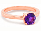 Amethyst 18K Rose Gold Over Sterling Silver Ring, 0.77ctw