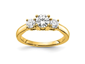 14K Yellow Gold Lab Grown Diamond SI1/SI2, G H I, 3-Stone Engagement Ring