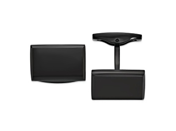 Picture of Stainless Steel Polished Black IP-plated Rectangle Cuff Links