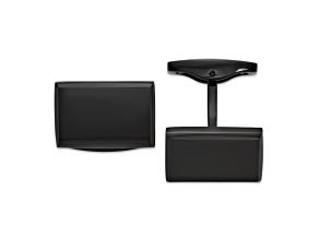 Stainless Steel Polished Black IP-plated Rectangle Cuff Links