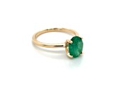 10K Yellow Gold Oval Emerald Solitaire Ring 1.38ct