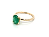 10K Yellow Gold Oval Emerald Solitaire Ring 1.38ct