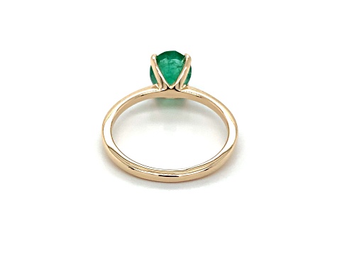 10K Yellow Gold Oval Emerald Solitaire Ring 1.38ct