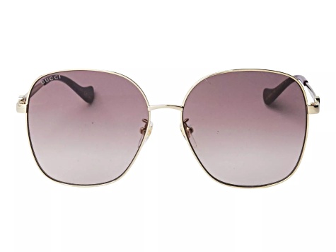 Gucci Gold Tone Oversize Frame / Gray Brown Gradient Lens  display picture 2