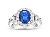 2.50ctw Sapphire and Diamond Ring in 14k White Gold