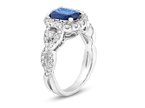 2.50ctw Sapphire and Diamond Ring in 14k White Gold