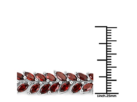 Red Garnet 18K White Gold Over Sterling Silver Marquise Leaf Tennis Bracelet For Women