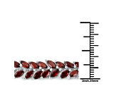 Red Garnet 18K White Gold Over Sterling Silver Marquise Leaf Tennis Bracelet For Women