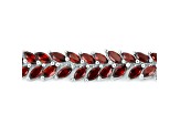 Red Garnet 18K White Gold Over Sterling Silver Marquise Leaf Tennis Bracelet For Women