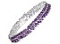 Marquise Purple Amethyst Rhodium Over Sterling Silver Leaf Tennis Bracelet