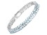 Blue Aquamarine18K White Gold Over Sterling Silver Marquise Leaf  Tennis Bracelet For Women