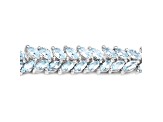 Blue Aquamarine18K White Gold Over Sterling Silver Marquise Leaf  Tennis Bracelet For Women